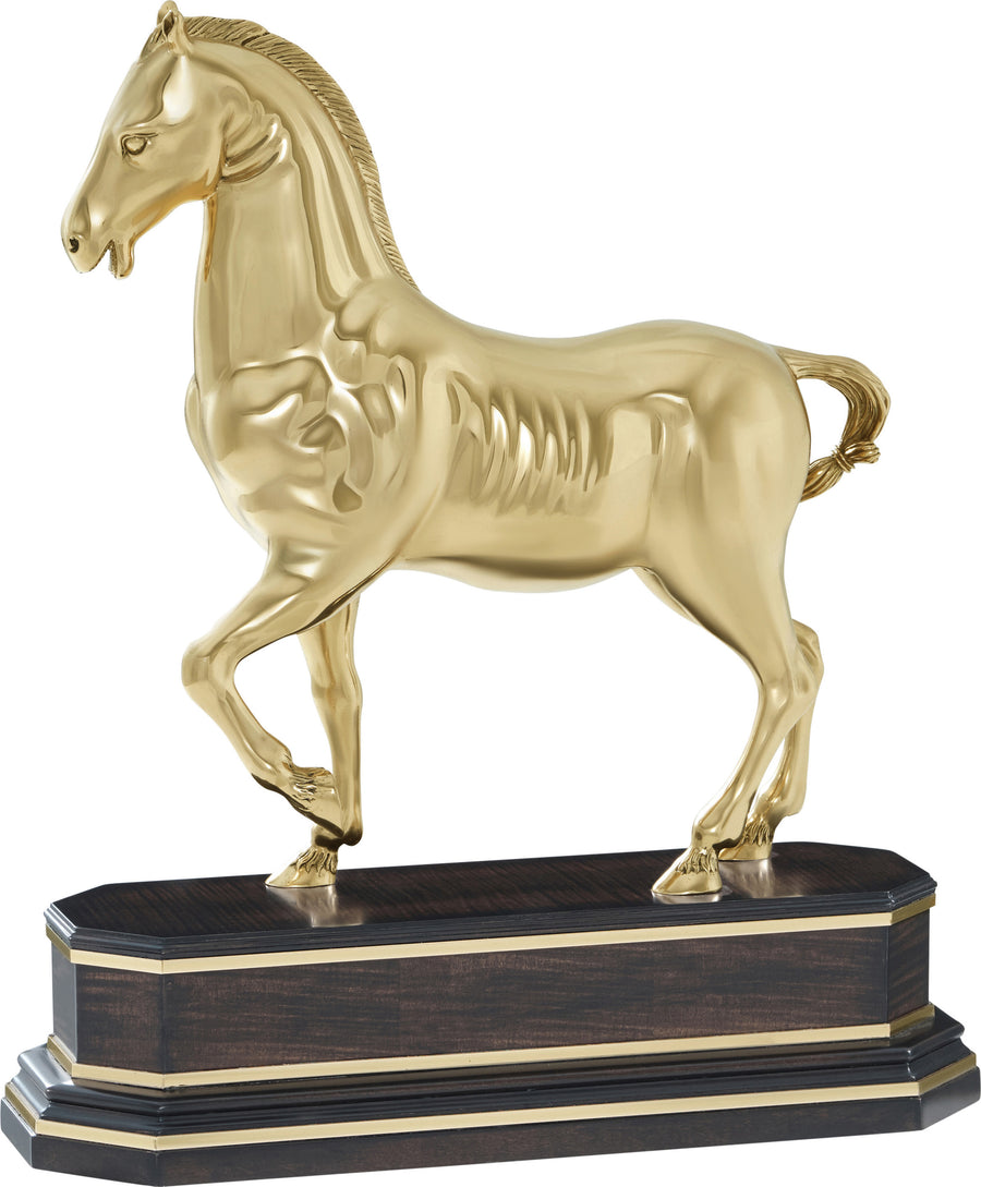 Scultura Dressage in ottone lucidato — Theodore Alexander