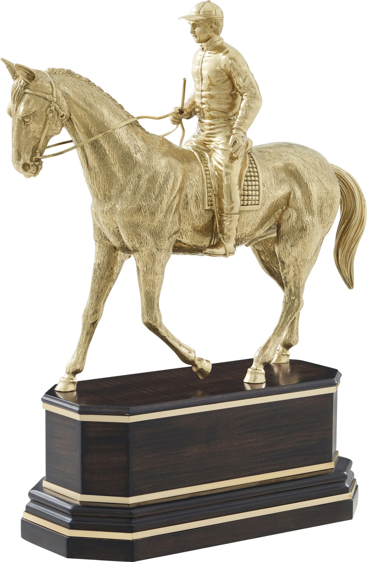 Thoroughbred Horse skulptur i polerad mässing