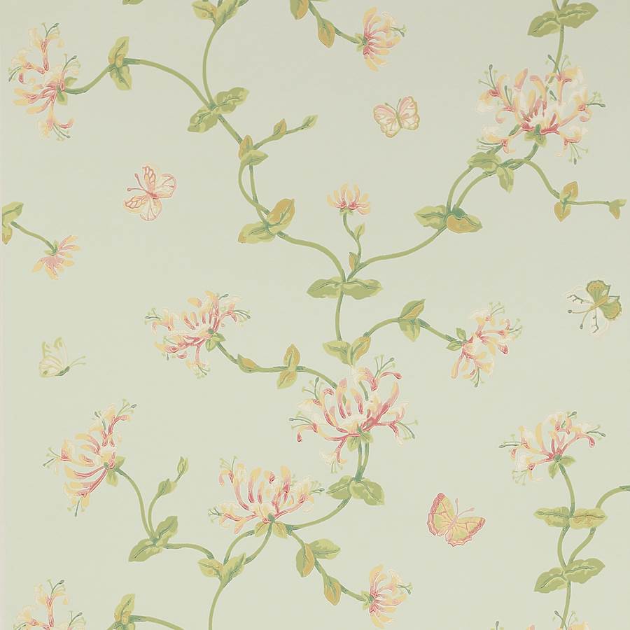 Colefax and Fowler Tapete Honeysuckle Gdn Aqua