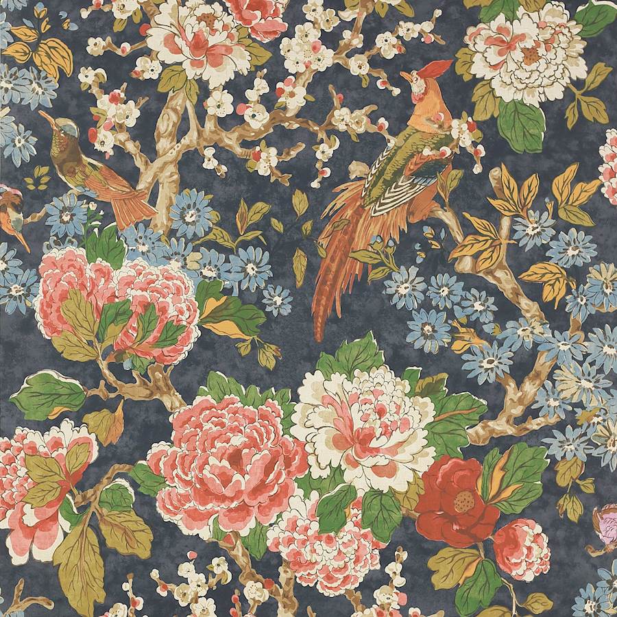 Colefax and Fowler Wallpaper Jardine Navy