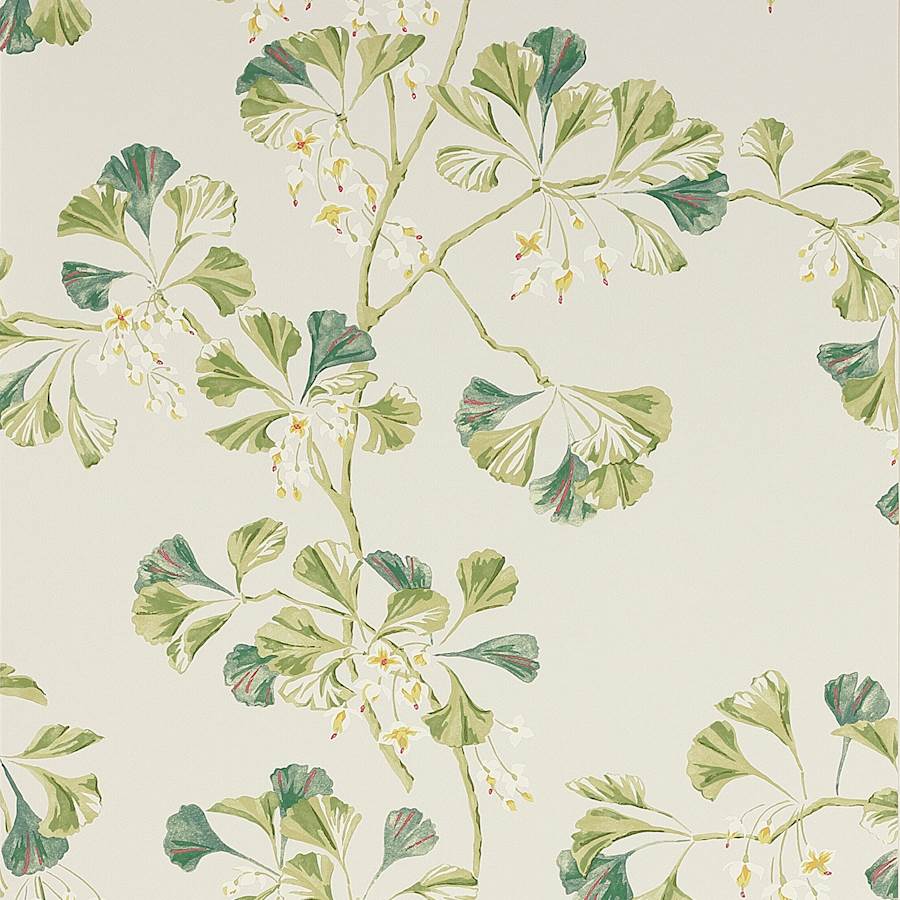 Colefax and Fowler Tapete Greenacre Leaf Green