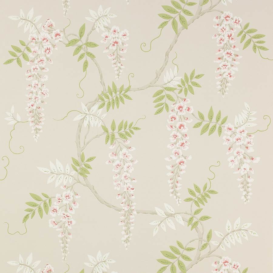 Colefax and Fowler Tapet Grayshott Pink Green