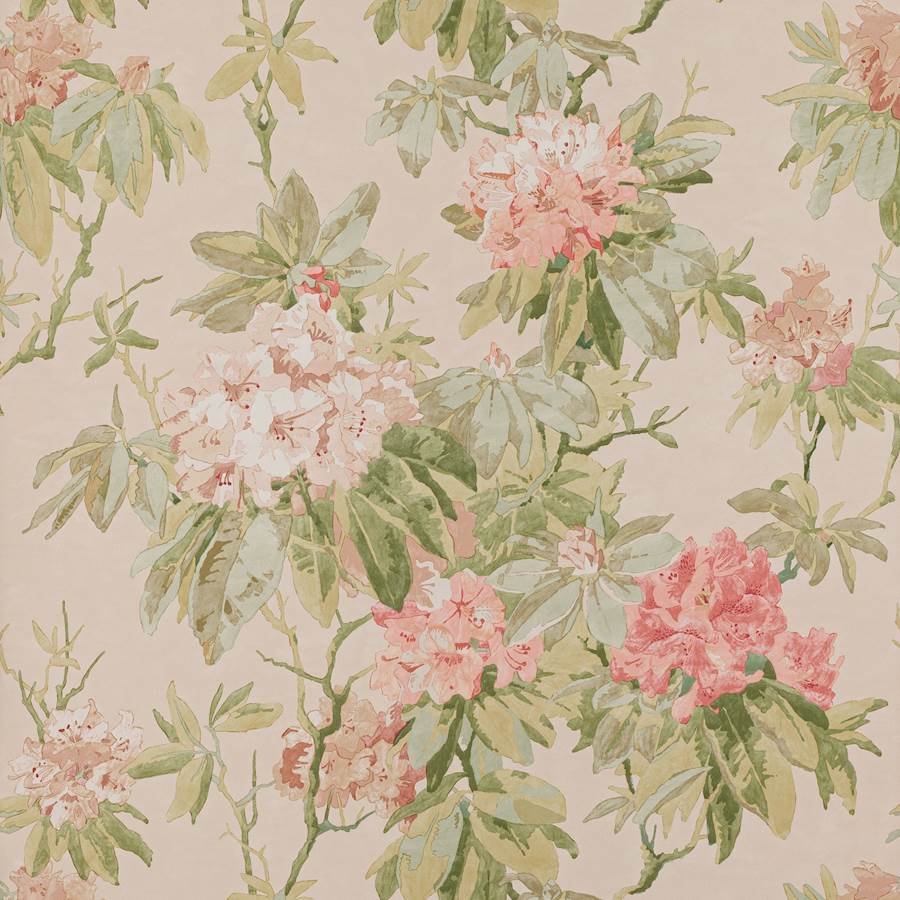 Colefax and Fowler Behang Mereworth Red Green