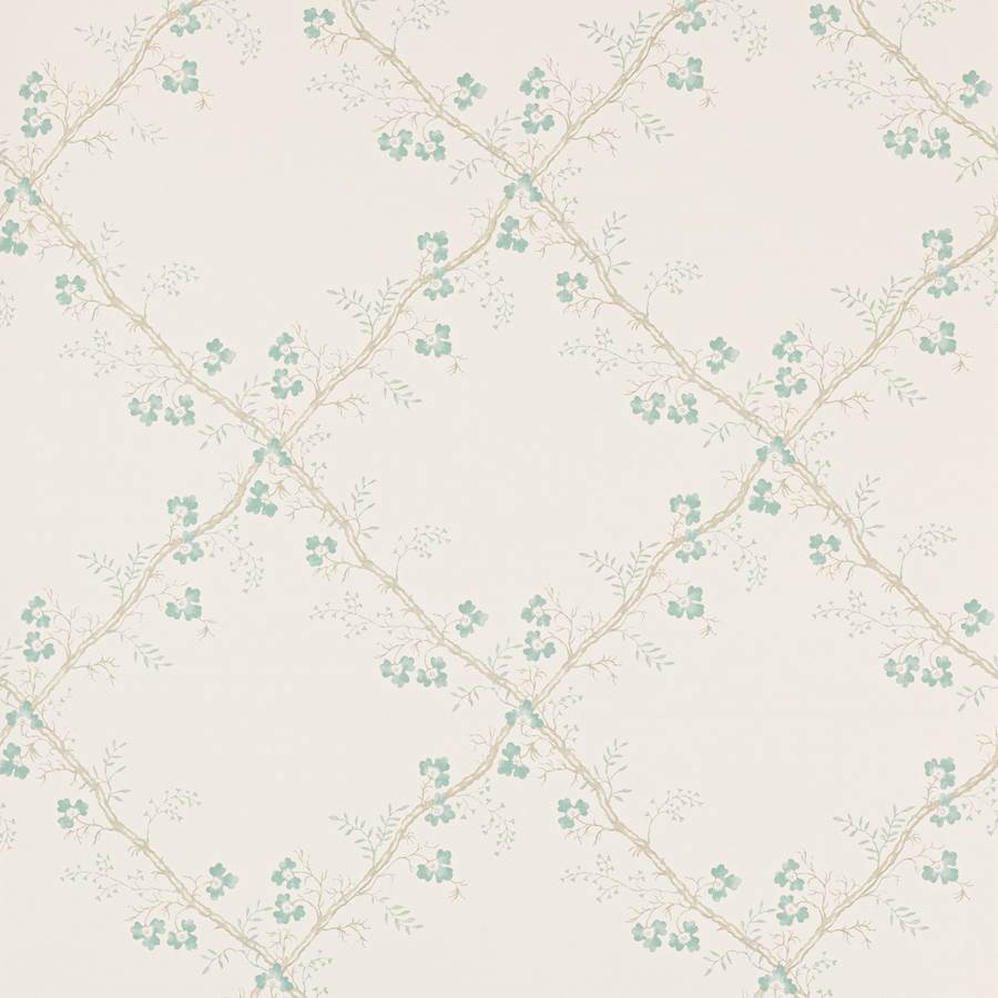 Colefax and Fowler Tapet Trefoil Trellis Aqua