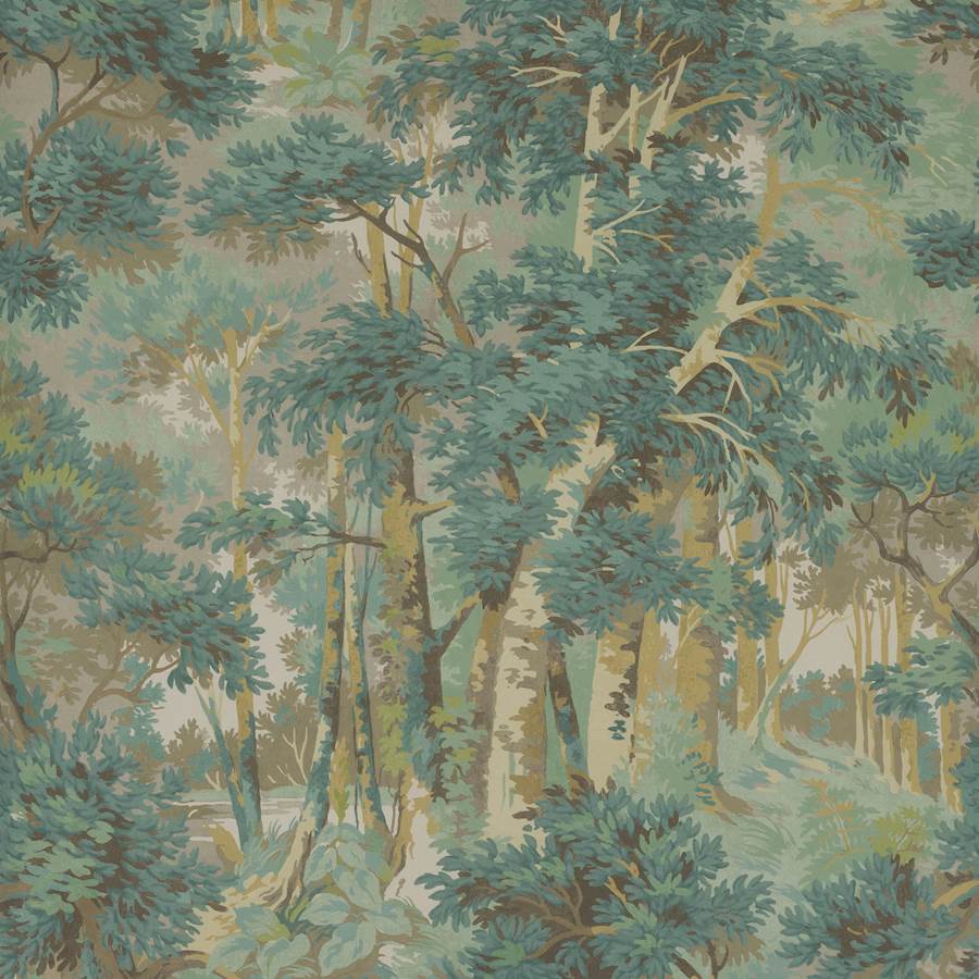 Colefax and Fowler Behang Arden Forest Green