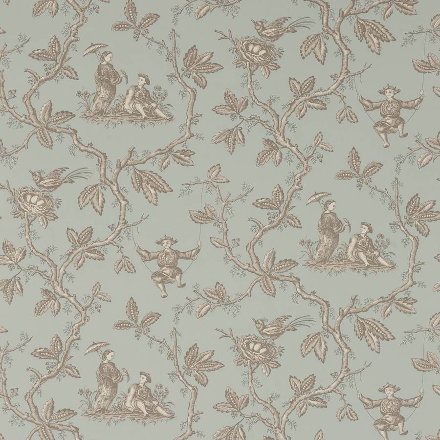 Colefax and Fowler Tapet Toile Chinoise Old Blue