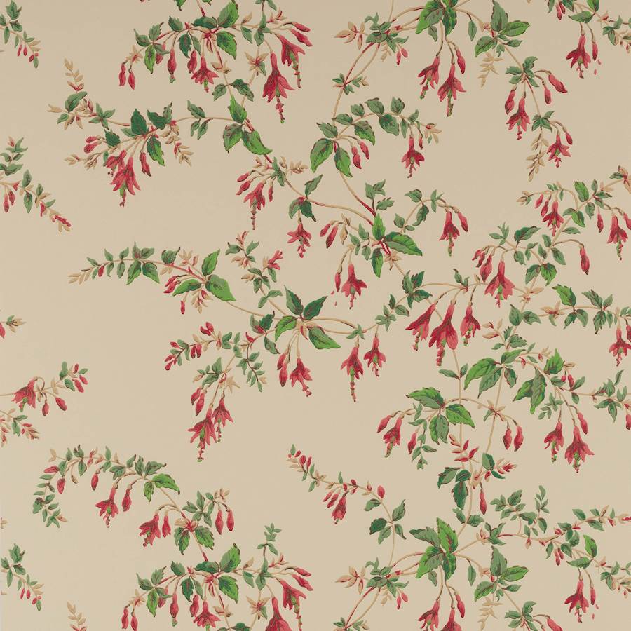 Colefax and Fowler Behang Fuchsia Red Forest