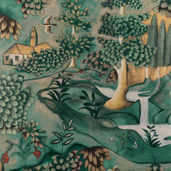 Zoffany Behang Verdure Behangstaal - Tapestry Green