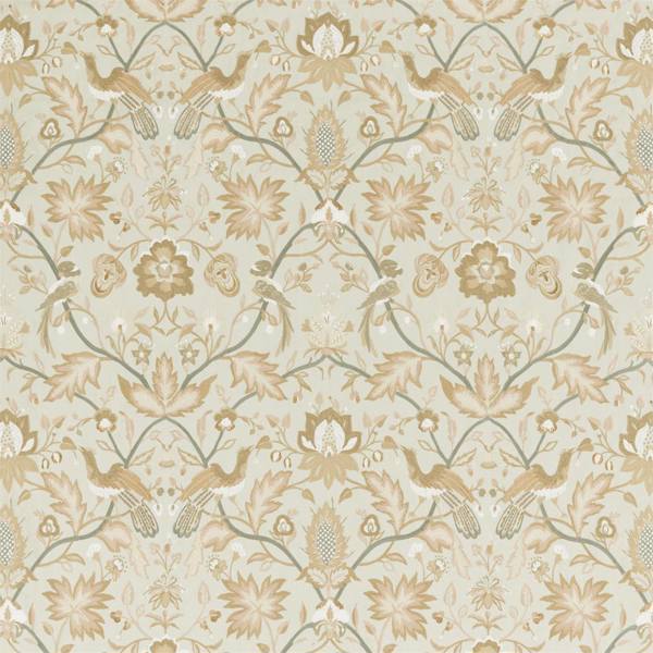 Zoffany Tyg Oiseaux de Paradis Embroidery Mineral