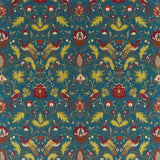 Oiseaux de Paradis Embroidery Prussian Blue — Zoffany -kangasnäyte