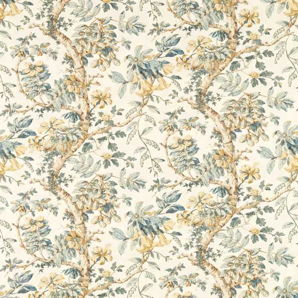 Zoffany Fabric Coromandel Print Stockholm Blue