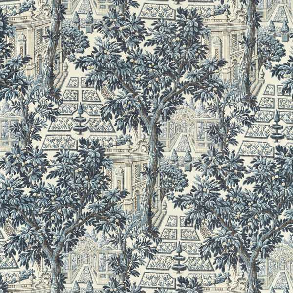 Italian Garden Indigo — Zoffany -kangasnäyte