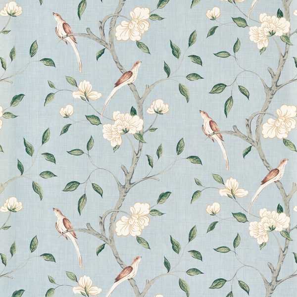 Zoffany-tapetti Eleonora Print -tapettinäyte - Stockholm Blue