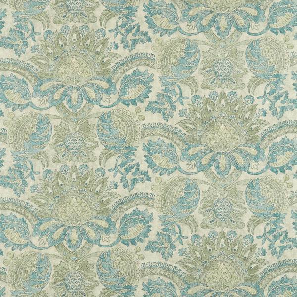 Zoffany Fabric Pomegranate Print Dufour/Green Stone