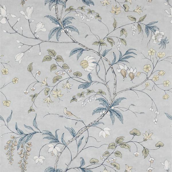 Zoffany Wallpaper Chambalon Trail Mercury/Platinum Grey