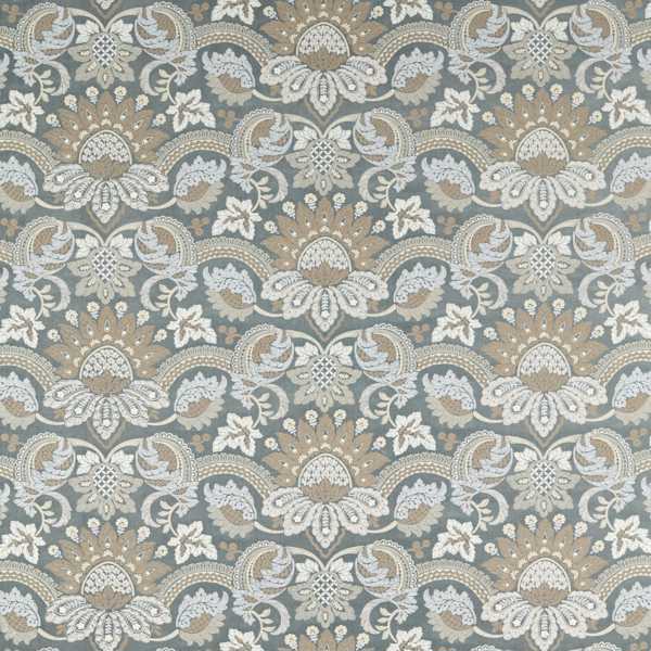 Pomegranate Velvet Wedgwood Blue / Silver — Zoffany fabric sample