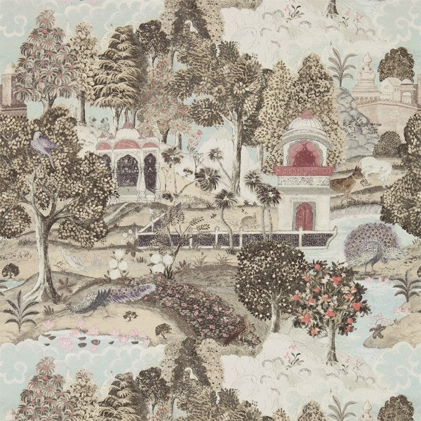 Zoffany Peacock Garden Linen/Silver -tapetti