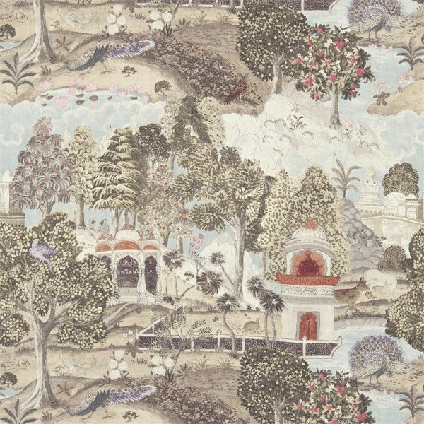 Zoffany Stof Peacock Garden Linen/Silver