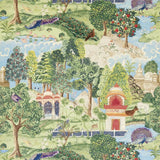 Zoffany Stof Peacock Garden Green/Coral