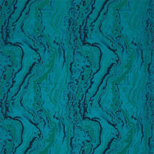 Zoffany Stof Serpentine Blue Malachite