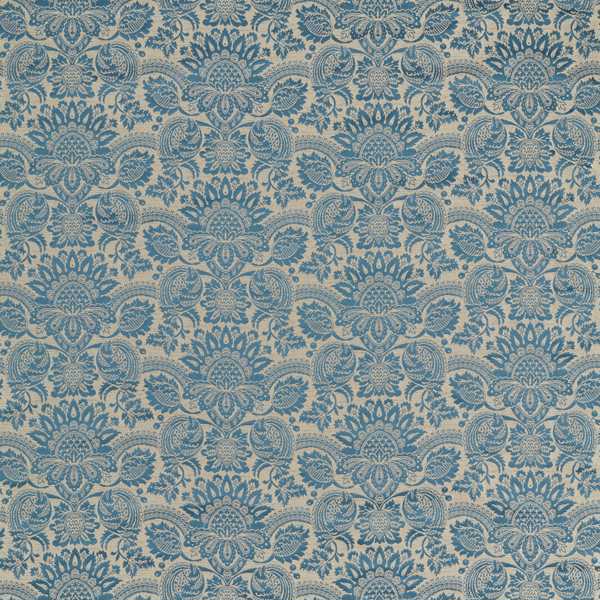 Pomegranate Brocatelle Wedgwood Blue — Zoffany fabric sample