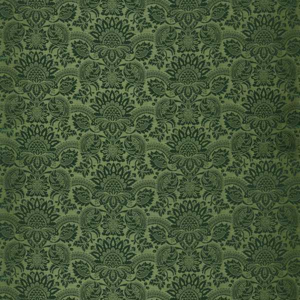Pomegranate Brocatelle Huntsman Green — Zoffany fabric sample