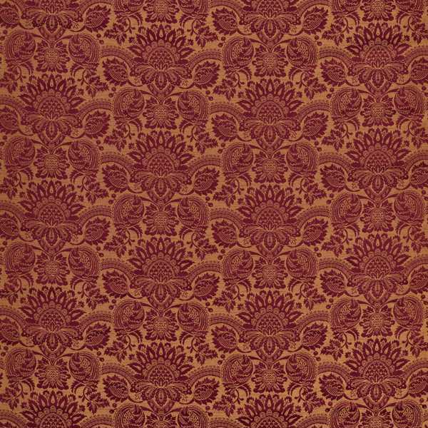 Pomegranate Brocatelle Cochineal — Zoffany fabric sample