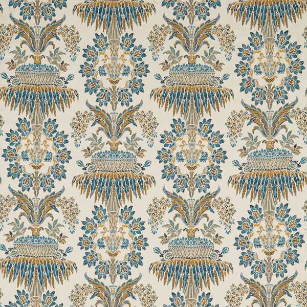 Long Gallery Brocade Teal/Gold — Zoffany Stoffmuster