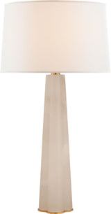 Adeline Large Quatrefoil Table Lamp — Suzanne Kasler for Visual Comfort & Co. — Alabaster with Linen Shade