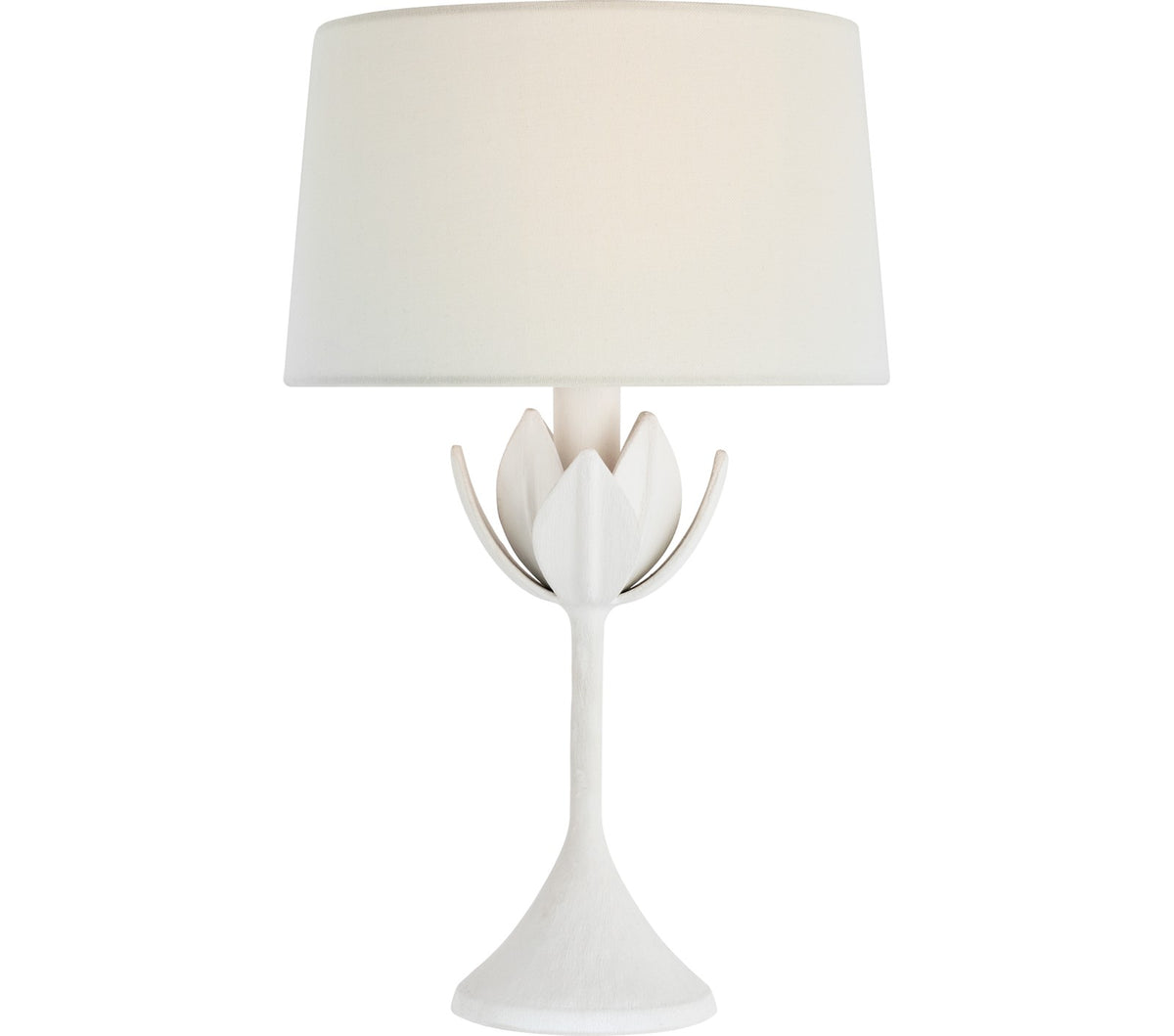 Alberto 17" Cordless Tischleuchte — Julie Neill for Visual Comfort & Co. — Plaster White with Linen Shade