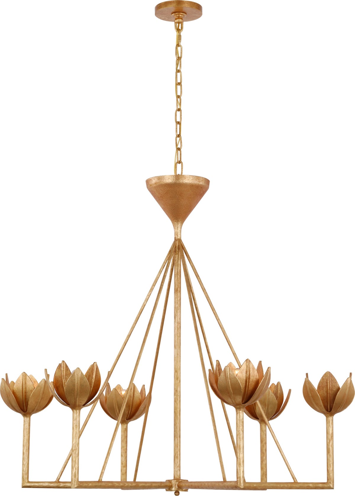 Alberto Large Low Ceiling -kattokruunu — Julie Neill for Visual Comfort & Co. — Antique Gold Leaf