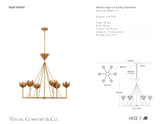 Alberto Large Low Ceiling -kattokruunu — Julie Neill for Visual Comfort & Co. mittapiirros
