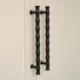 Grove Bamboo Cabinet Handle — room setting, Matt black lacquered