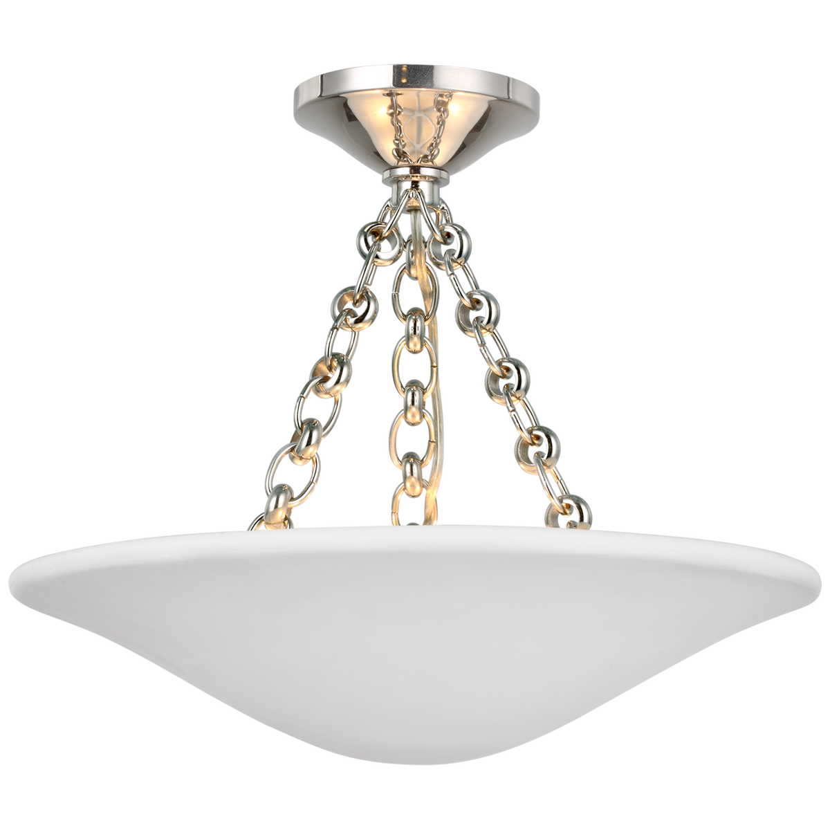 Mollino Deckenleuchte aus weißem Metall und Glas mit modernistischem design von AERIN for Visual Comfort & Co