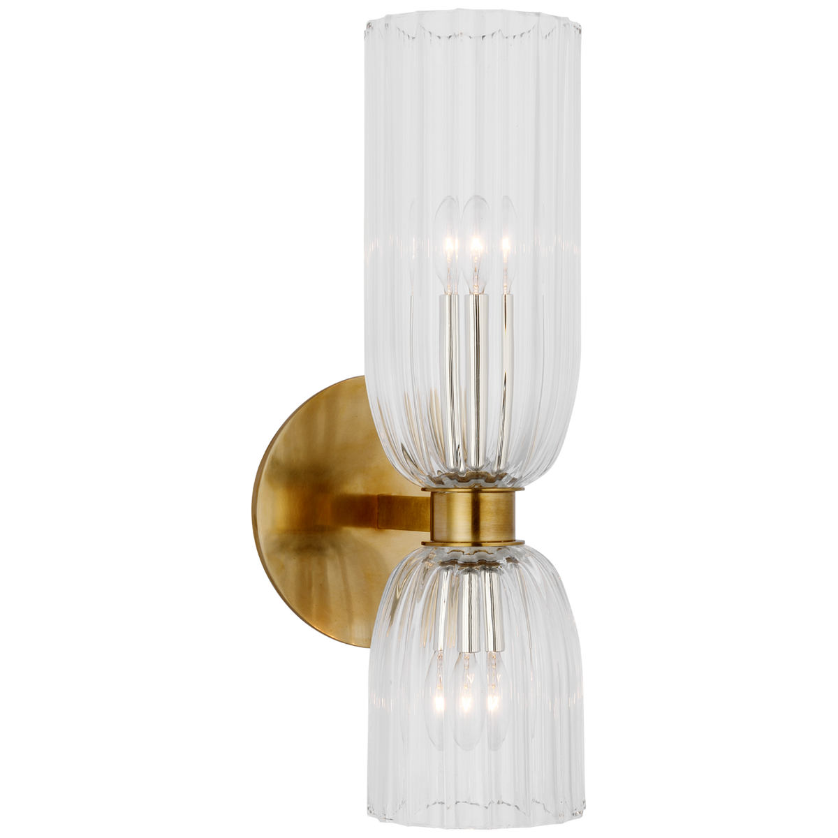Asalea 16" Double Bath Antique-Burnished Brass -seinävalaisin