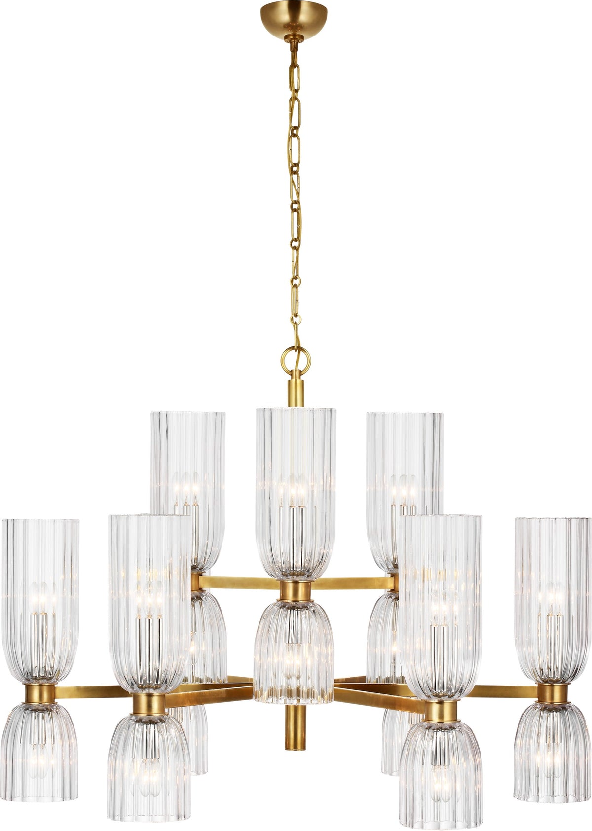 Asalea Medium Two-Tier Takkrona Antique-Burnished Brass