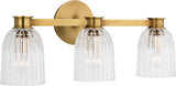 Asalea Triple Vanity Light Wall Light Antique-Burnished Brass