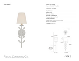 Avery 20" Wandleuchte — Julie Neill for Visual Comfort & Co. Maßskizze