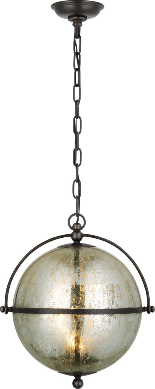 Bayridge Large Hanglamp — Chapman & Myers for Visual Comfort & Co. — Aged Iron with Antique Mercury Glass