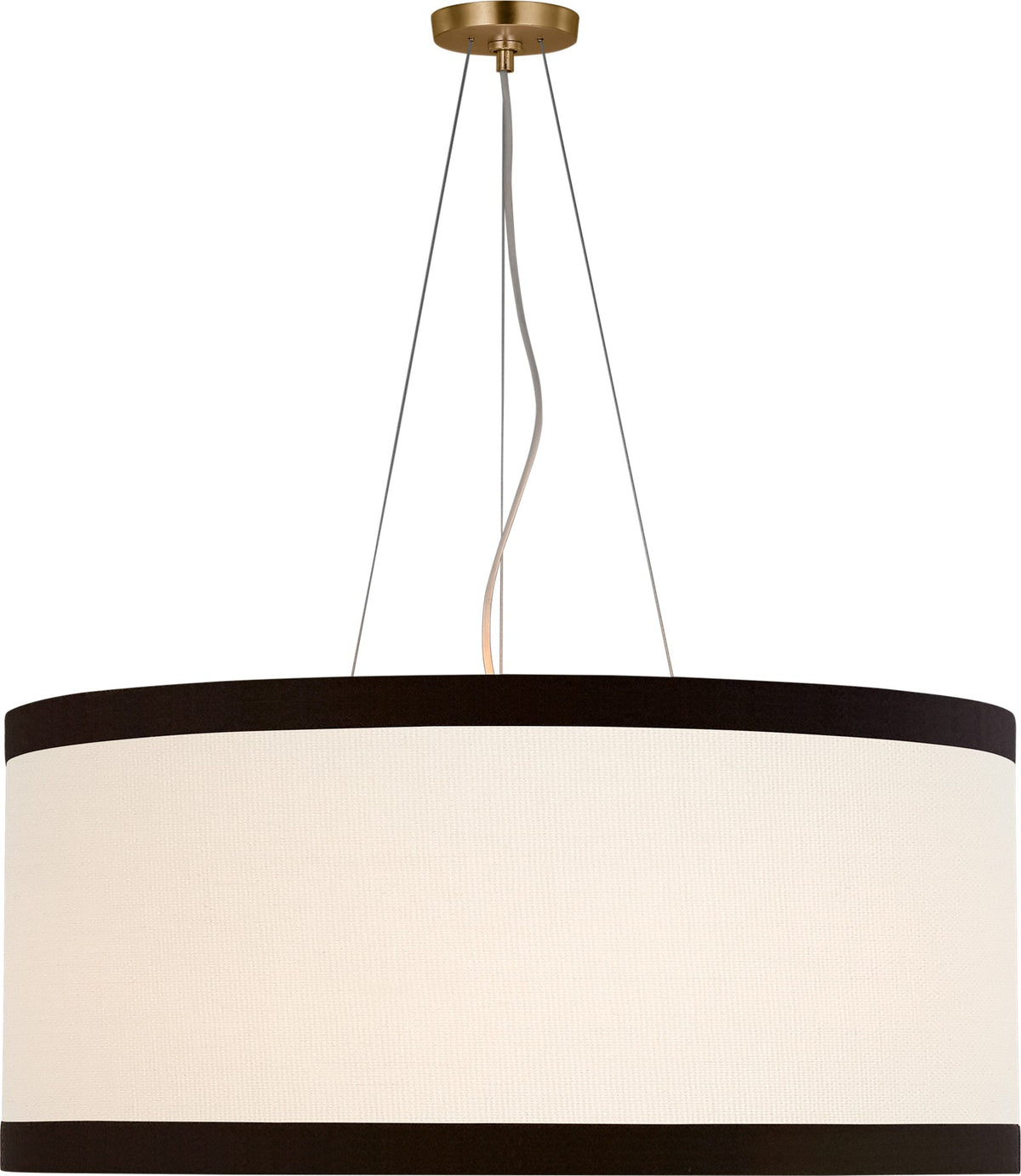 Walker Large Plafondlamp — kate spade new york for Visual Comfort & Co. — Gild with Cream Linen Shade with Black Linen Trim