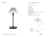 Blaze 12" Rechargeable Tischleuchte — Waterford for Visual Comfort & Co. Maßskizze