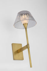 Blaze 14" Vägglampa — Waterford for Visual Comfort & Co. — Natural Brass with Clear Crystal detaljbild