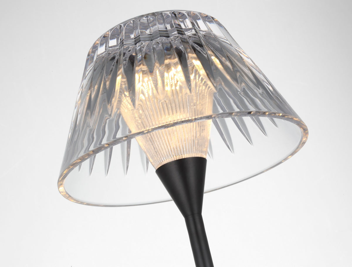 Blaze 16" Rechargeable Bordslampa — Waterford for Visual Comfort & Co. — Bronze with Clear Crystal detaljbild