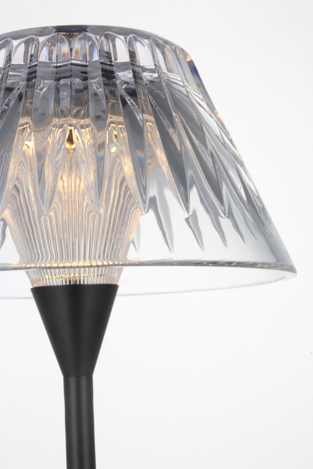 Blaze 16" Rechargeable Bordslampa — Waterford for Visual Comfort & Co. — Bronze with Clear Crystal detaljbild