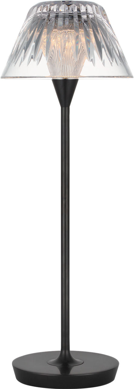 Blaze 16" Rechargeable Tafellamp — Waterford for Visual Comfort & Co. — Bronze with Clear Crystal