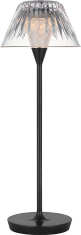 Blaze 16" Rechargeable Tafellamp — Waterford for Visual Comfort & Co. — Bronze with Clear Crystal