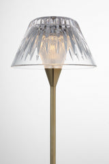 Blaze 16" Rechargeable Bordslampa — Waterford for Visual Comfort & Co. — Natural Brass with Clear Crystal detaljbild