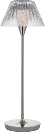 Blaze 16" Rechargeable Tafellamp — Waterford for Visual Comfort & Co. — Polished Nickel with Clear Crystal
