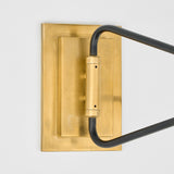 Keil Swing Arm Vägglampa — Visual Comfort — Hand-Rubbed Antique Brass and Black with Linen Shade / LED (1 st) detaljbild