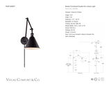 Boston Functional Double Arm Library Light Wandlamp — Chapman & Myers for Visual Comfort & Co. maatschets